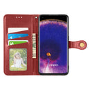 For OPPO Find X5 Pro Retro Solid Color Buckle Leather Phone Case(Red)