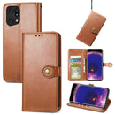 For OPPO Find X5 Pro Retro Solid Color Buckle Leather Phone Case(Brown)