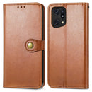 For OPPO Find X5 Pro Retro Solid Color Buckle Leather Phone Case(Brown)