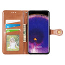 For OPPO Find X5 Pro Retro Solid Color Buckle Leather Phone Case(Brown)