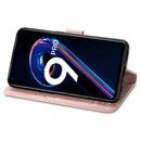 For OPPO Realme 9 Pro Four-leaf Clasp Embossed Buckle Leather Phone Case(Rose Gold)