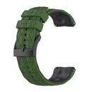 For Suunto 9 Baro 24mm Mixed-Color Silicone Watch Band(Amygreen+Black)