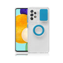 For Samsung Galaxy A33 5G Sliding Camshield TPU Phone Case with Ring Holder(Blue)