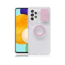 For Samsung Galaxy A33 5G Sliding Camshield TPU Phone Case with Ring Holder(Pink)