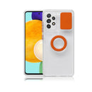 For Samsung Galaxy A33 5G Sliding Camshield TPU Phone Case with Ring Holder(Orange)