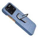For Xiaomi Poco M4 Pro 4G Ring Holder Honeycomb PU Phone Case(Light Blue)