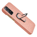 For Xiaomi Redmi Note 11 Pro Global Ring Holder Honeycomb PU Phone Case(Pink)