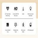 CF90 1.19 inch Silicone Watchband Color Screen Smart Watch(Silver)