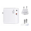 PD-65W USB-C / Type-C + QC3. 0 USB Laptop Charging Adapter + 2m USB-C / Type-C to USB-C / Type-C Data Cable Set, EU Plug / US Plug(White)