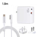 PD-65W USB-C / Type-C + QC3. 0 USB Laptop Charging Adapter + 1.8m USB-C / Type-C to MagSafe 1 / L Head Data Cable, AU Plug / US Plug(White)