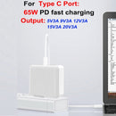 PD-65W USB-C / Type-C + QC3. 0 USB Laptop Charging Adapter + 1.8m USB-C / Type-C to MagSafe 2 / T Head Data Cable, AU Plug / US Plug(White)