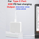 PD-65W USB-C / Type-C + QC3. 0 USB Laptop Charging Adapter + 1.8m USB-C / Type-C to MagSafe 2 / T Head Data Cable, UK Plug / US Plug(Black)