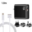 PD-65W USB-C / Type-C + QC3. 0 USB Laptop Charging Adapter + 1.8m USB-C / Type-C to MagSafe 2 / T Head Data Cable, EU Plug / AU Plug / UK Plug / US Plug(Black)