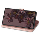 For Google Pixel 7 Pro 5G Four-leaf Clasp Embossed Buckle Leather Phone Case(Rose Gold)
