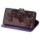 For Google Pixel 7 5G Four-leaf Clasp Embossed Buckle Leather Phone Case(Purple)