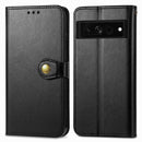 For Google Pixel 7 5G Retro Solid Color Buckle Leather Phone Case(Black)