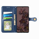 For Google Pixel 7 5G Retro Solid Color Buckle Leather Phone Case(Blue)