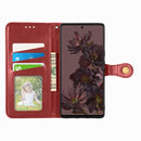For Google Pixel 7 5G Retro Solid Color Buckle Leather Phone Case(Red)