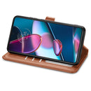For Motorola Edge 30 Pro Retro Solid Color Buckle Leather Phone Case(Brown)