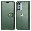 For Motorola Edge 30 Pro Retro Solid Color Buckle Leather Phone Case(Green)