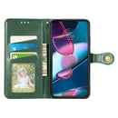 For Motorola Edge 30 Pro Retro Solid Color Buckle Leather Phone Case(Green)