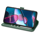 For Motorola Edge 30 Pro Retro Solid Color Buckle Leather Phone Case(Green)
