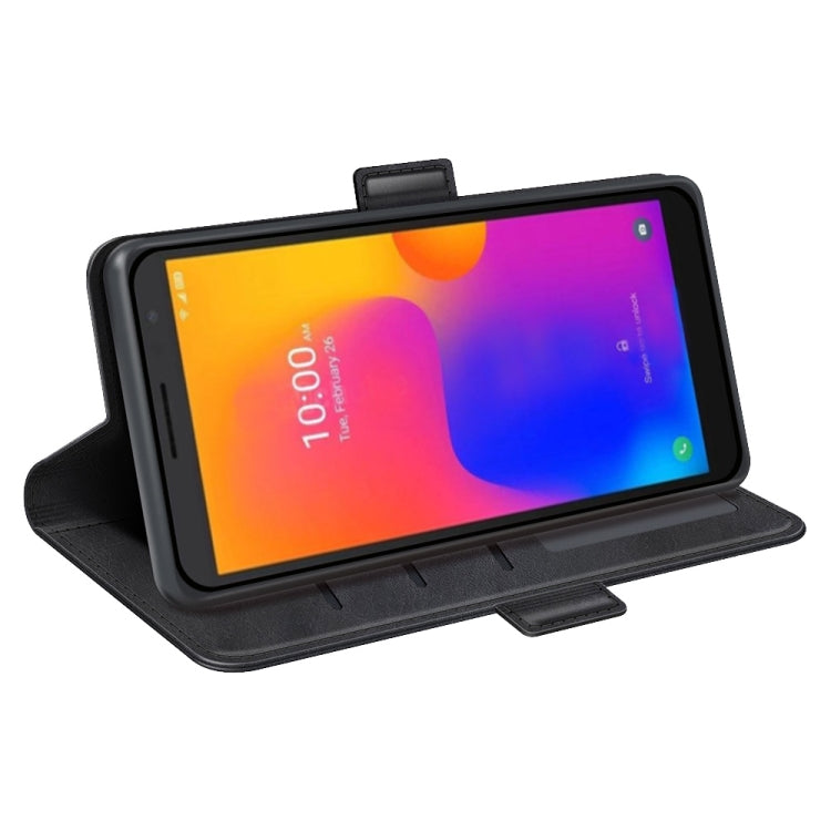 For Alcatel 1B 2022 Dual-side Magnetic Buckle Horizontal Flip Leather Phone Case(Black)