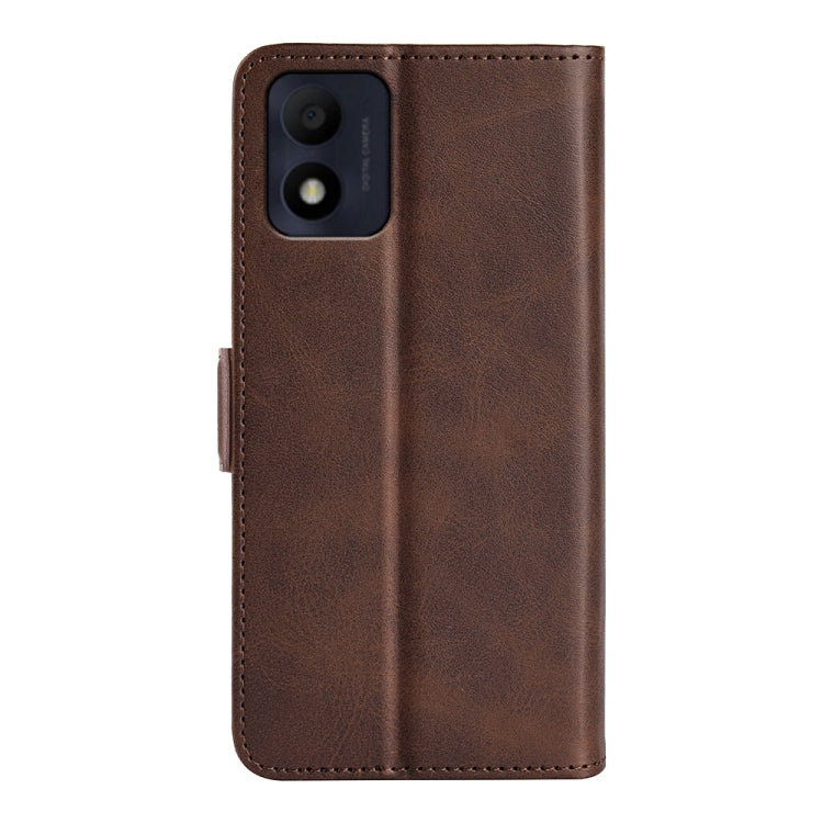For Alcatel 1B 2022 Dual-side Magnetic Buckle Horizontal Flip Leather Phone Case(Brown)