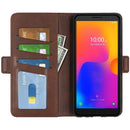 For Alcatel 1B 2022 Dual-side Magnetic Buckle Horizontal Flip Leather Phone Case(Brown)