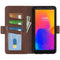 For Alcatel 1B 2022 Dual-side Magnetic Buckle Horizontal Flip Leather Phone Case(Brown)