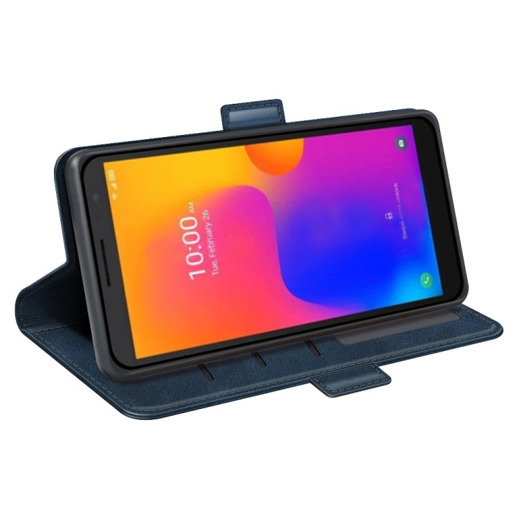 For Alcatel 1B 2022 Dual-side Magnetic Buckle Horizontal Flip Leather Phone Case(Dark Blue)