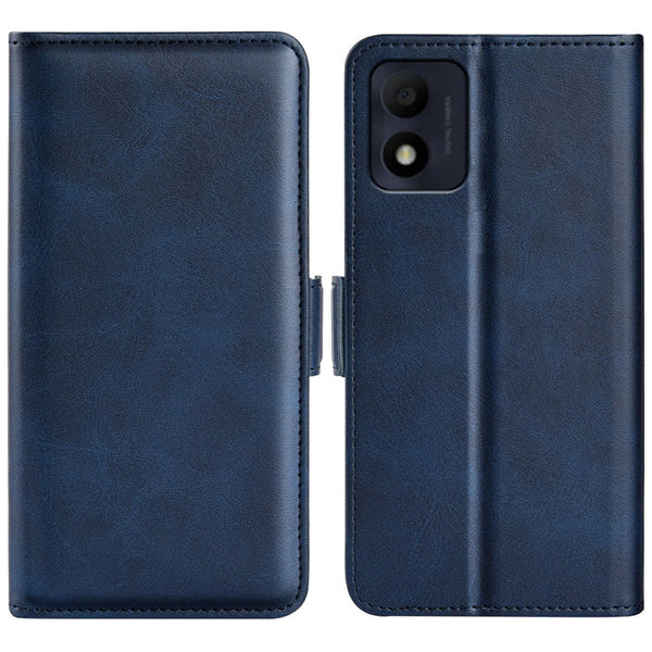 For Alcatel 1B 2022 Dual-side Magnetic Buckle Horizontal Flip Leather Phone Case(Dark Blue)