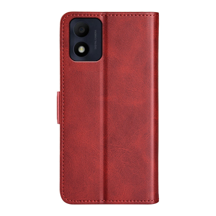 For Alcatel 1B 2022 Dual-side Magnetic Buckle Horizontal Flip Leather Phone Case(Red)