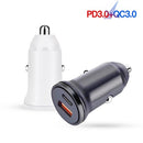 WKN-707 PD 20W USB-C / Type-C + QC 3.0 25W USB Mini Car Charger with USB-C / Type-C to 8 Pin Data Cable, Cable Length: 1m(White)