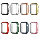 Electroplating Monochrome PC+Tempered Film Watch Case For Apple Watch Series 7 45mm(Green)