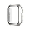 Electroplating Monochrome PC+Tempered Film Watch Case For Apple Watch Series 6/5/4/SE 44mm(Silver)