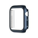 Electroplating Monochrome PC+Tempered Film Watch Case For Apple Watch Series 8 / 7 41mm(Blue)