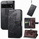 For Google Pixel 7 Pro 5G Butterfly Love Flower Embossed Leather Phone Case(Black)