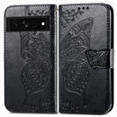 For Google Pixel 7 Pro 5G Butterfly Love Flower Embossed Leather Phone Case(Black)