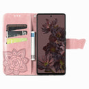For Google Pixel 7 Pro 5G Butterfly Love Flower Embossed Leather Phone Case(Rose Gold)