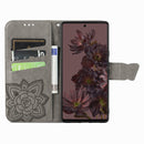 For Google Pixel 7 Pro 5G Butterfly Love Flower Embossed Leather Phone Case(Grey)
