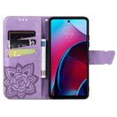 For Motorola Moto G Stylus 5G 2022 Butterfly Love Flower Embossed Leather Phone Case(Light Purple)