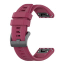 For Garmin Fenix 7 22mm Silicone Solid Color Watch Band(Burgundy)