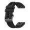 For Garmin Fenix 5X Plus 26mm Silicone Sport Pure Color Watch Band(Black)