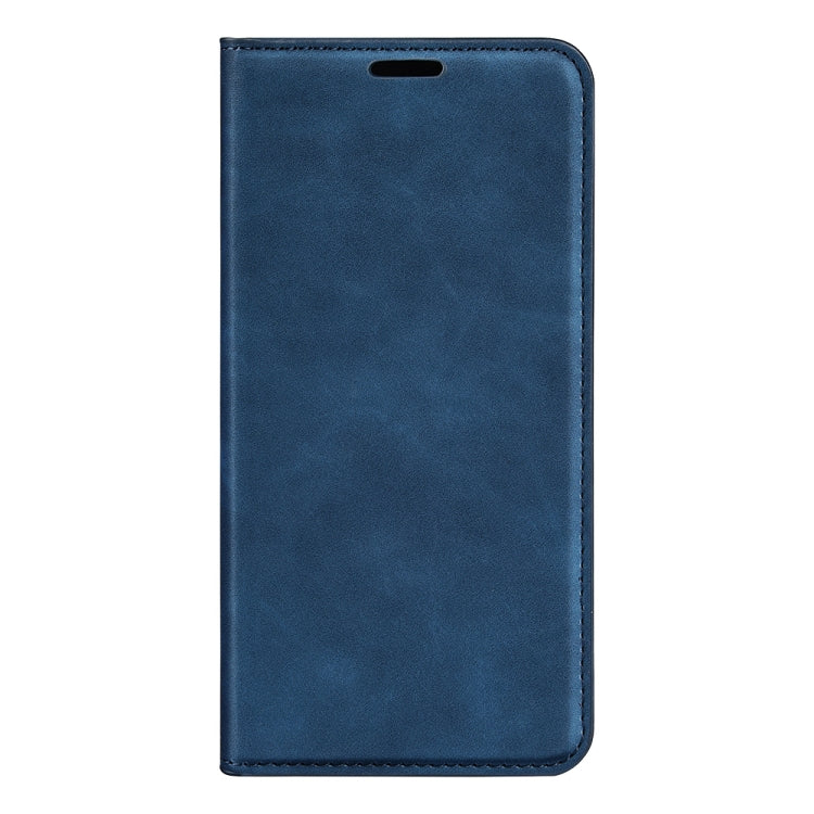 For Motorola Moto G52 4G Retro-skin Magnetic Suction Leather Phone Case(Dark Blue)