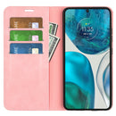 For Motorola Moto G52 4G Retro-skin Magnetic Suction Leather Phone Case(Pink)