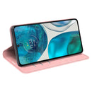 For Motorola Moto G52 4G Retro-skin Magnetic Suction Leather Phone Case(Pink)