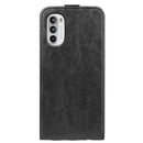 For Motorola Moto G52 4G R64 Texture Vertical Flip Leather Phone Case(Black)