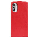 For Motorola Moto G52 4G R64 Texture Vertical Flip Leather Phone Case(Red)
