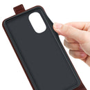 For Motorola Moto G52 4G R64 Texture Vertical Flip Leather Phone Case(Brown)